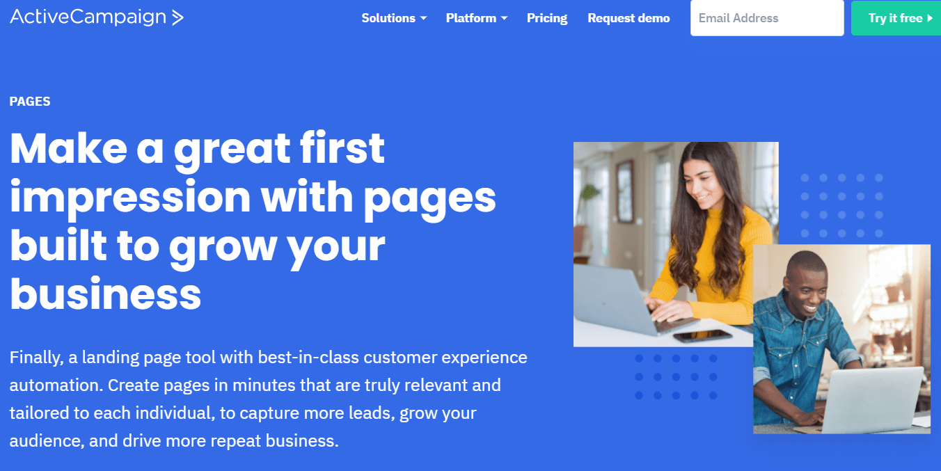 ActiveCampaign landing page builder