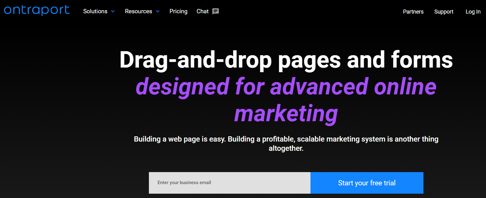 Ontraport landing page builder