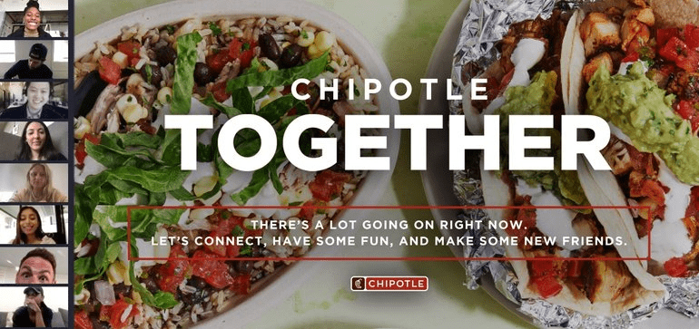 Chipotle online conference event on Zoom