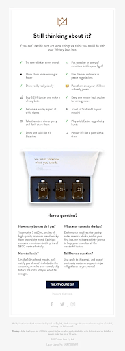 Cart abandonment email Whisky Loot